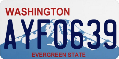 WA license plate AYF0639