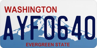 WA license plate AYF0640