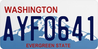 WA license plate AYF0641