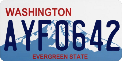 WA license plate AYF0642