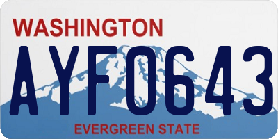 WA license plate AYF0643