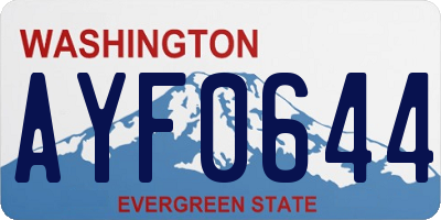 WA license plate AYF0644
