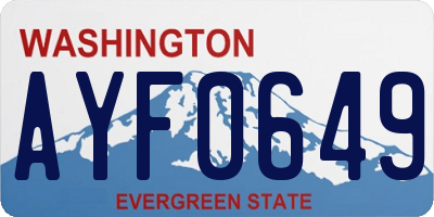 WA license plate AYF0649