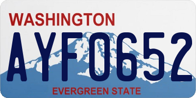 WA license plate AYF0652