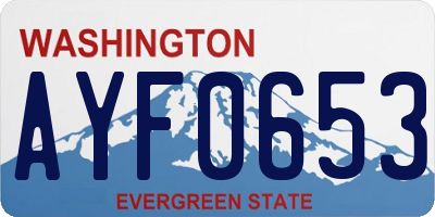 WA license plate AYF0653