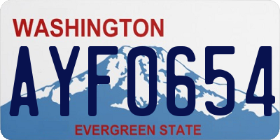WA license plate AYF0654