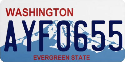 WA license plate AYF0655