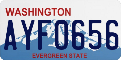 WA license plate AYF0656