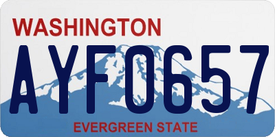 WA license plate AYF0657