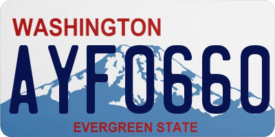 WA license plate AYF0660