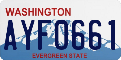 WA license plate AYF0661