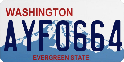 WA license plate AYF0664