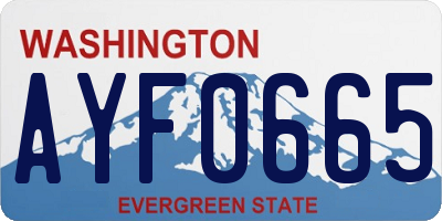 WA license plate AYF0665