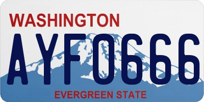 WA license plate AYF0666