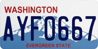 WA license plate AYF0667
