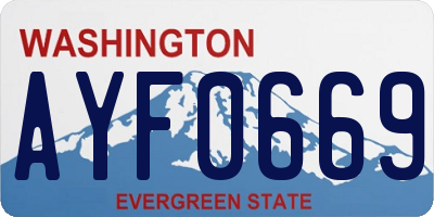 WA license plate AYF0669