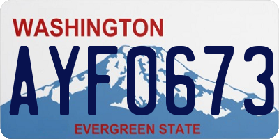 WA license plate AYF0673