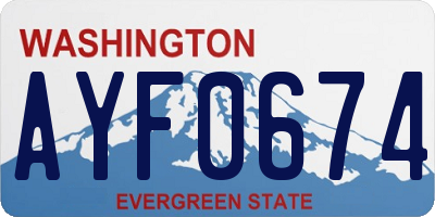 WA license plate AYF0674