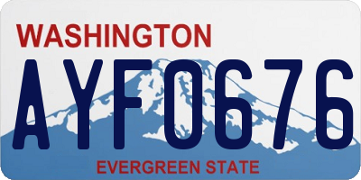 WA license plate AYF0676