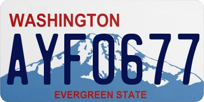 WA license plate AYF0677
