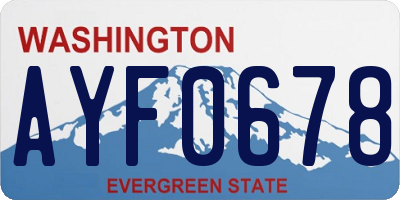 WA license plate AYF0678