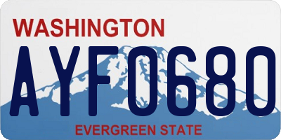 WA license plate AYF0680