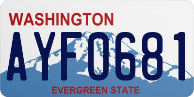 WA license plate AYF0681