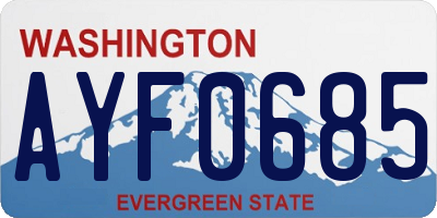WA license plate AYF0685