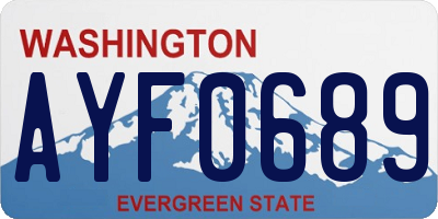 WA license plate AYF0689