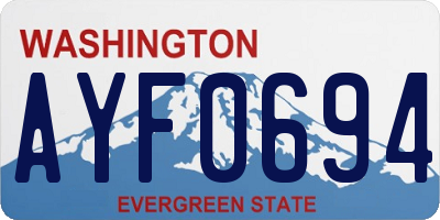 WA license plate AYF0694