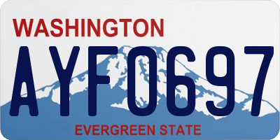 WA license plate AYF0697
