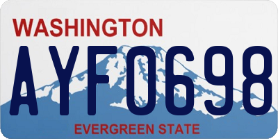 WA license plate AYF0698