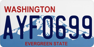 WA license plate AYF0699