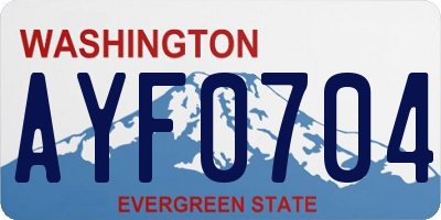 WA license plate AYF0704