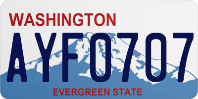 WA license plate AYF0707