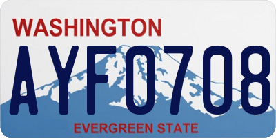 WA license plate AYF0708