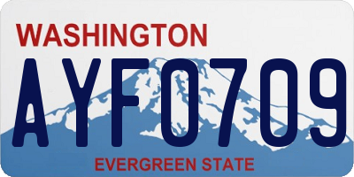 WA license plate AYF0709