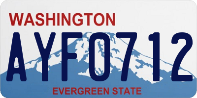 WA license plate AYF0712