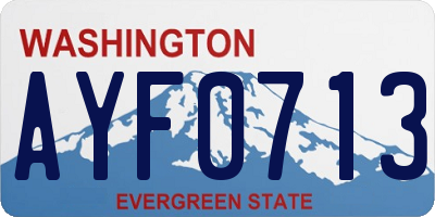 WA license plate AYF0713