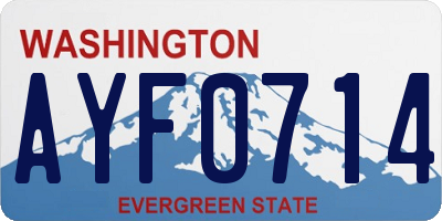 WA license plate AYF0714