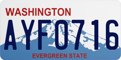 WA license plate AYF0716