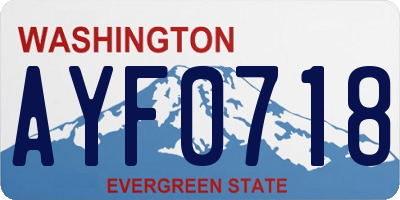 WA license plate AYF0718