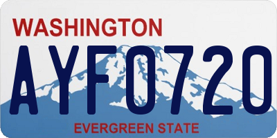 WA license plate AYF0720