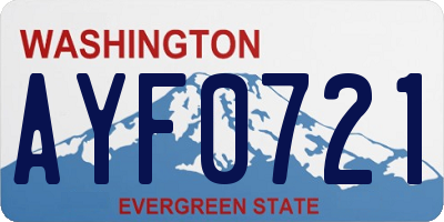 WA license plate AYF0721