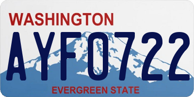 WA license plate AYF0722
