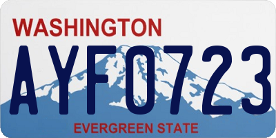 WA license plate AYF0723