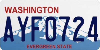 WA license plate AYF0724