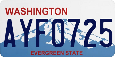 WA license plate AYF0725