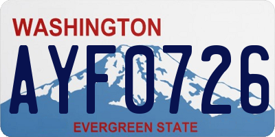 WA license plate AYF0726