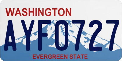 WA license plate AYF0727